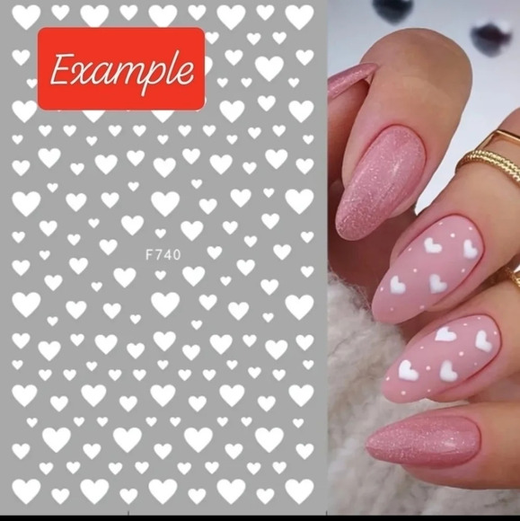 Valentine's day heart nail art stickers, red, decal design, decor - Picture 2 of 2